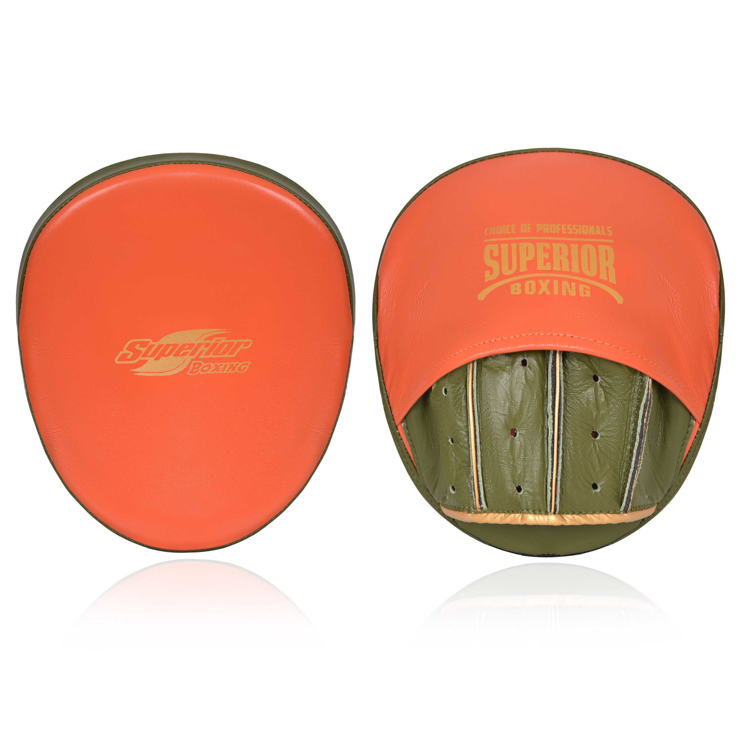 Superior Boxing Teiken FR Micro Punch Mitts Orange/olive Green