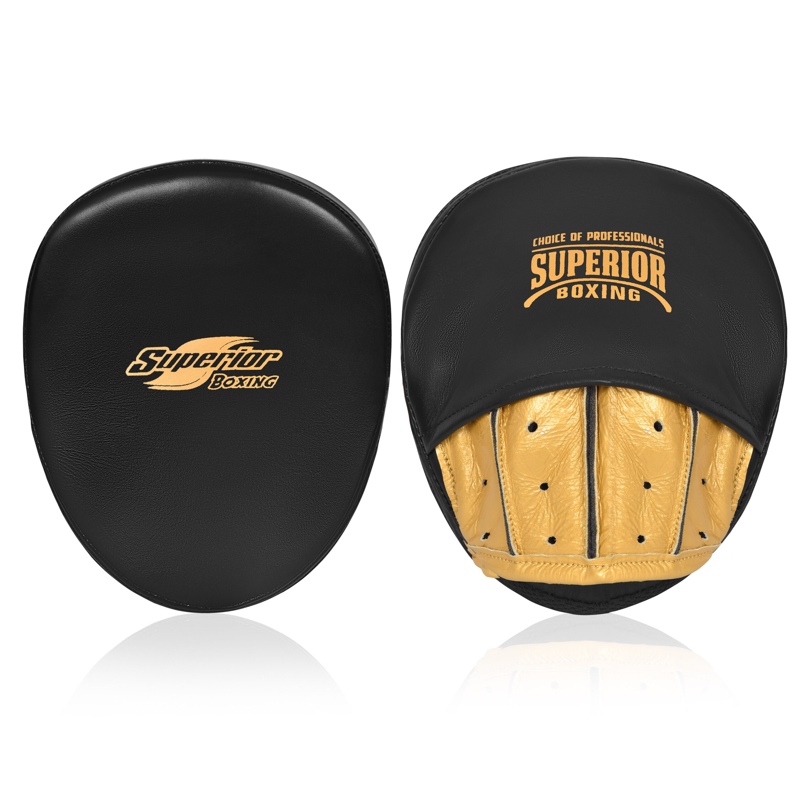 Superior Boxing Teiken FR Micro Punch Mitts Black/Gold - Superior