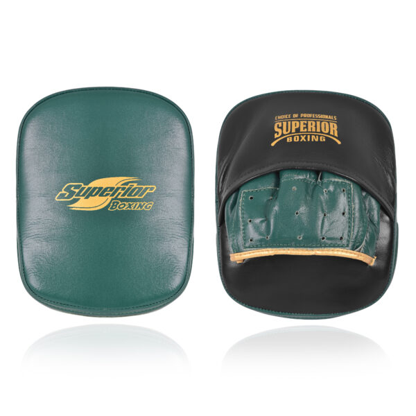 Square curved focus mitts Dark Green/Black - Superior Boxing Gear