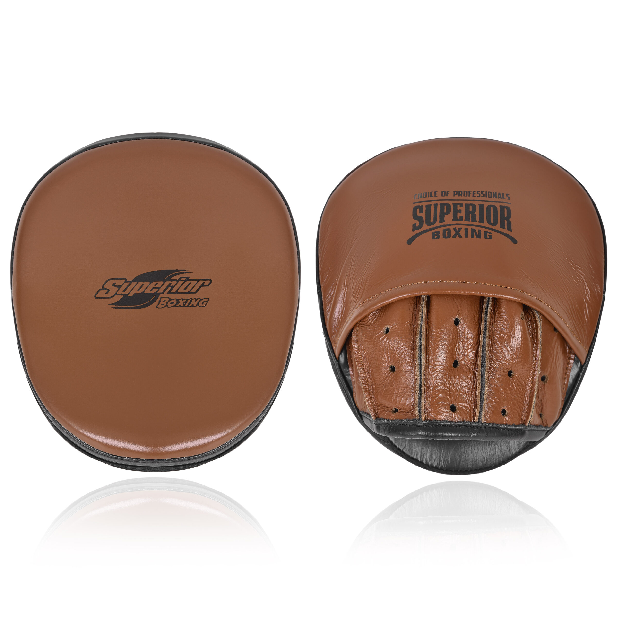 Superior Boxing Teiken FR Micro Punch Mitts Black/Brown - Superior